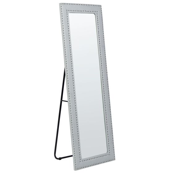 Golvspegel LOCRONAN 150 cm Konstläder Ljusgrå