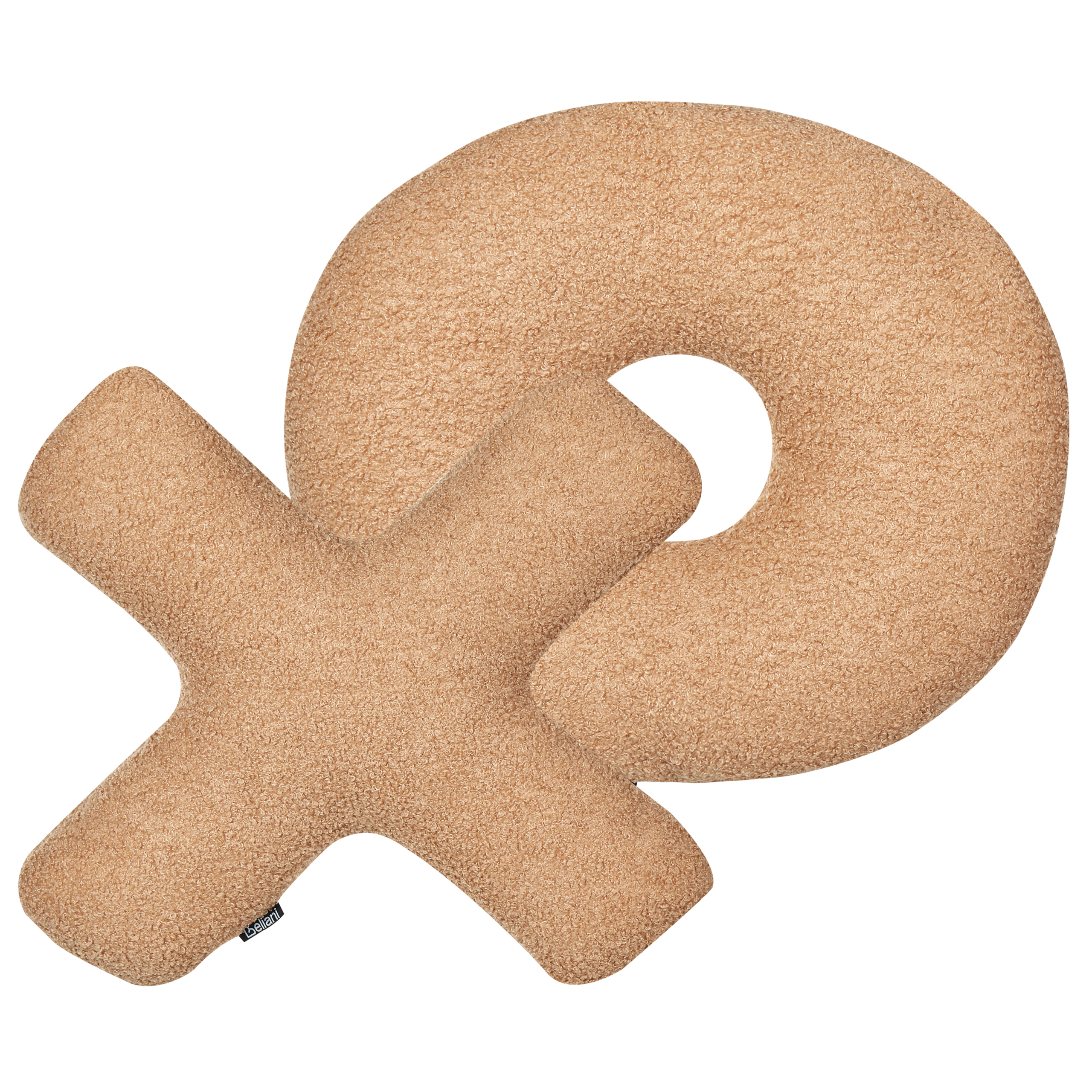 Set med 2 prydnadskuddar HESPERIS Bouclé Ljusbrun Monokromt