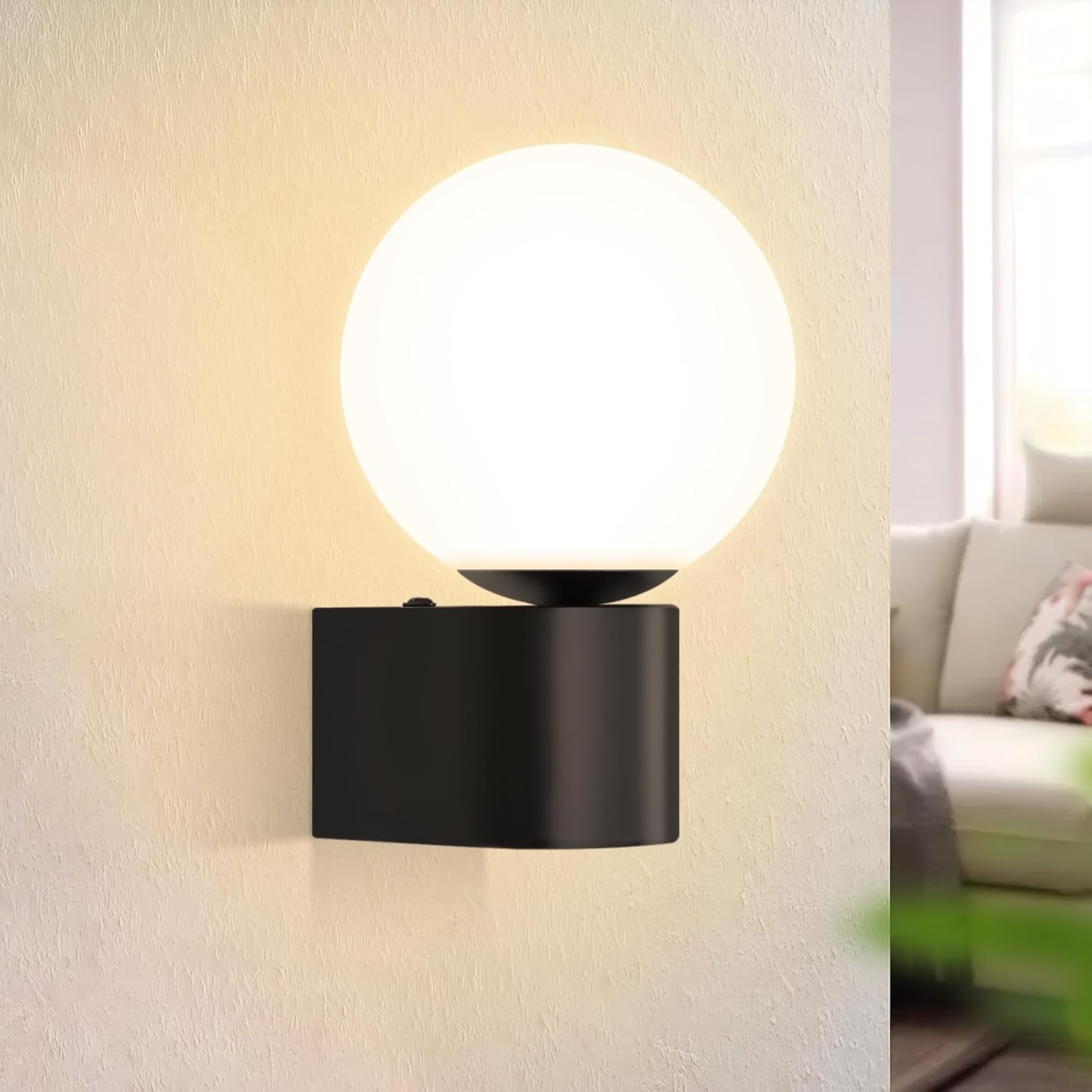 NETTLIFE Modern, vardagsrum, vägglampa, inomhusvägglampa, svart och vit, G9-sockel, max.