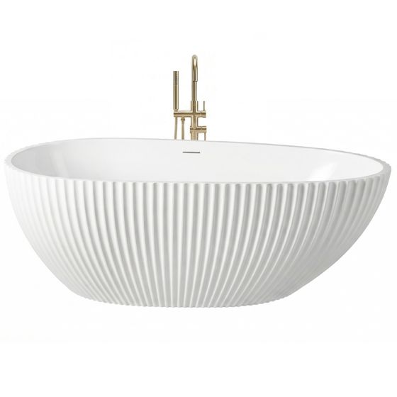 REA Fristående Badkar Carmen 170 med svart badkarspropp Vit, 170x84,5x59cm