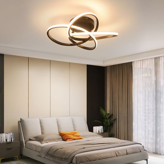 NETTLIFE LED-taklampa för sovrum - 28W, 3000K, varmvit, hallbelysning, modern kökslampa, fyrbladig blomma