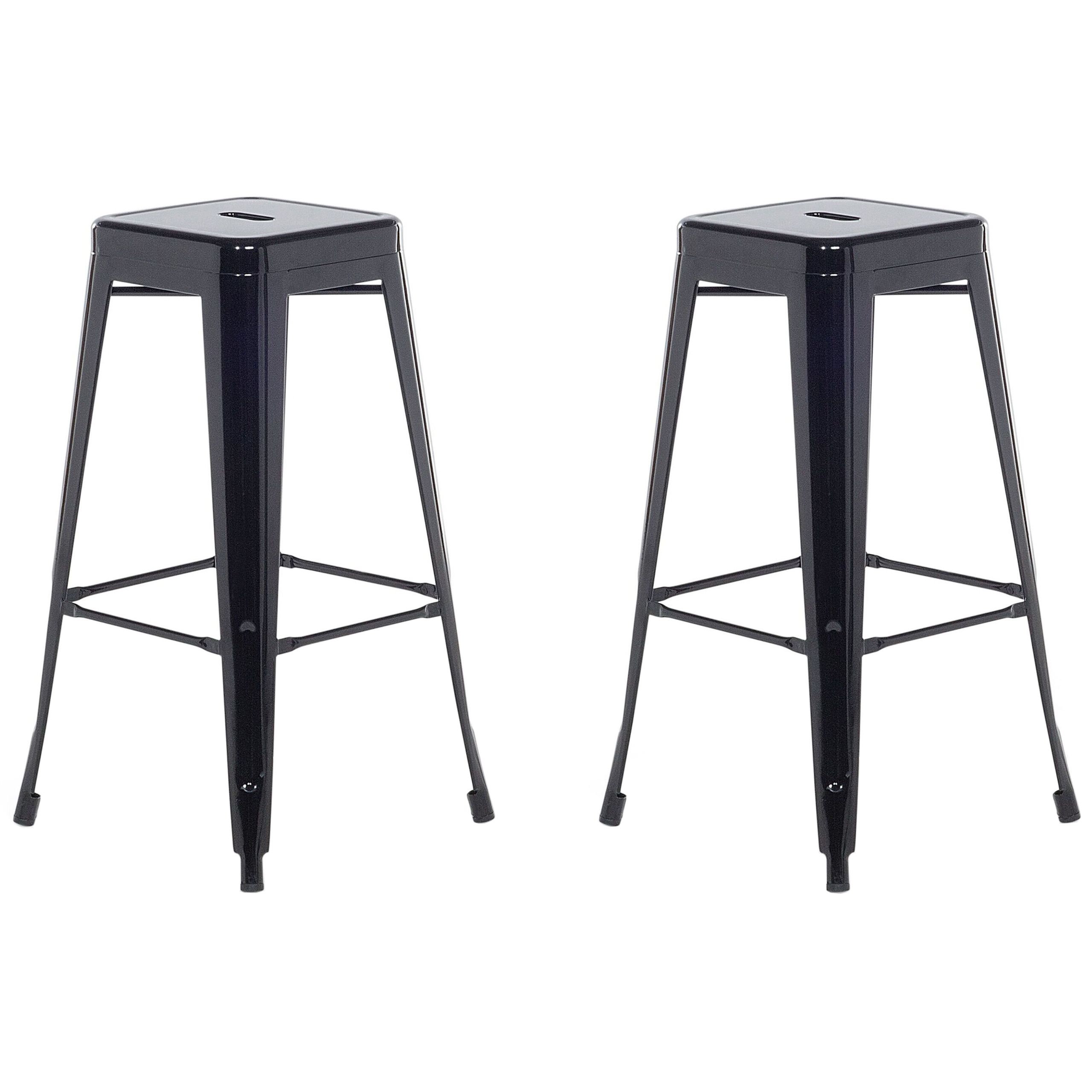 Set med 2 barstolar CABRILLO Metall Svart