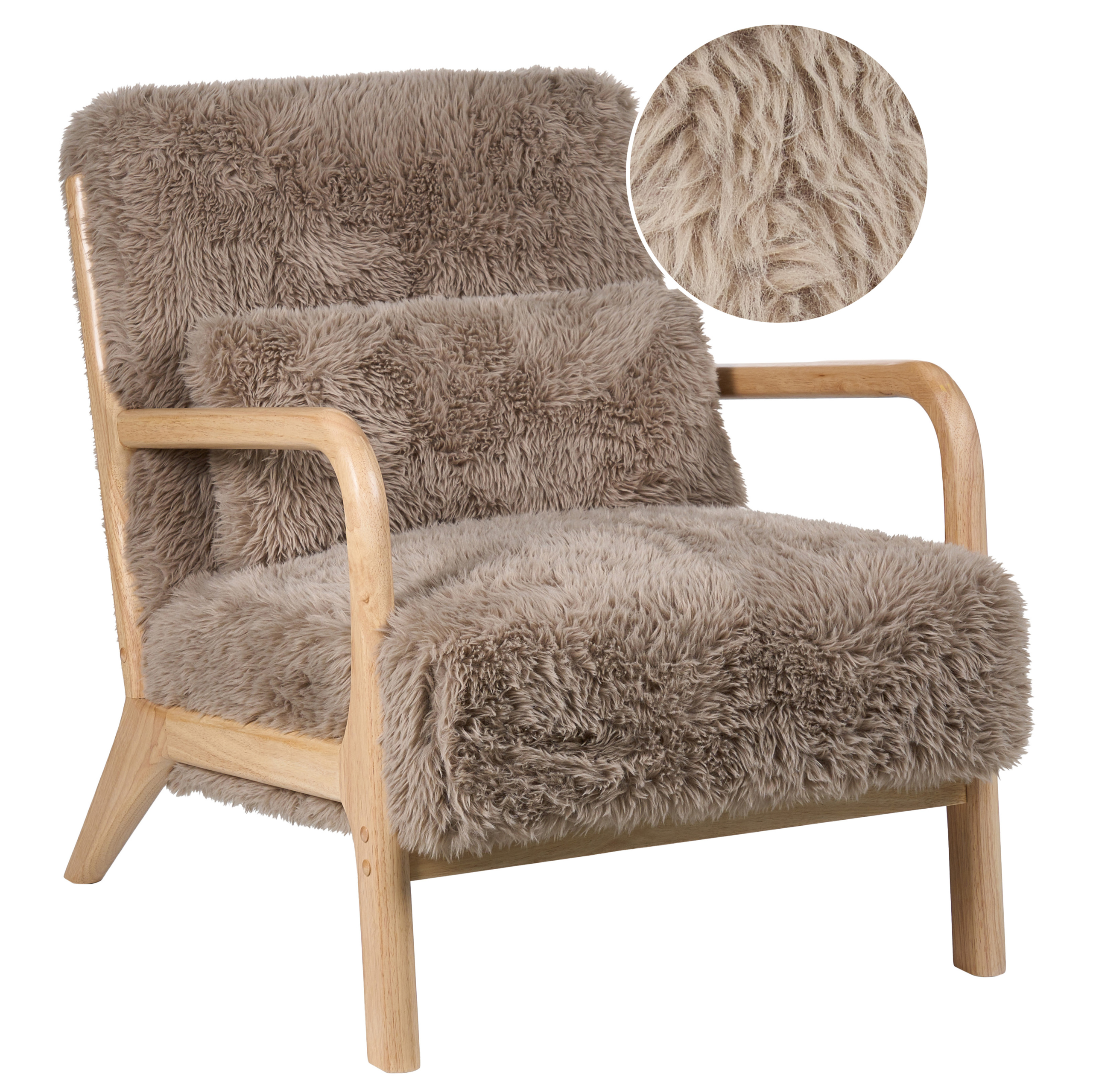Fåtölj SKOVDE Fuskpäls Taupe