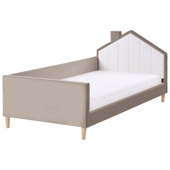 Barnsäng Hus Sammet KERVAN 90 x 200 cm Taupe