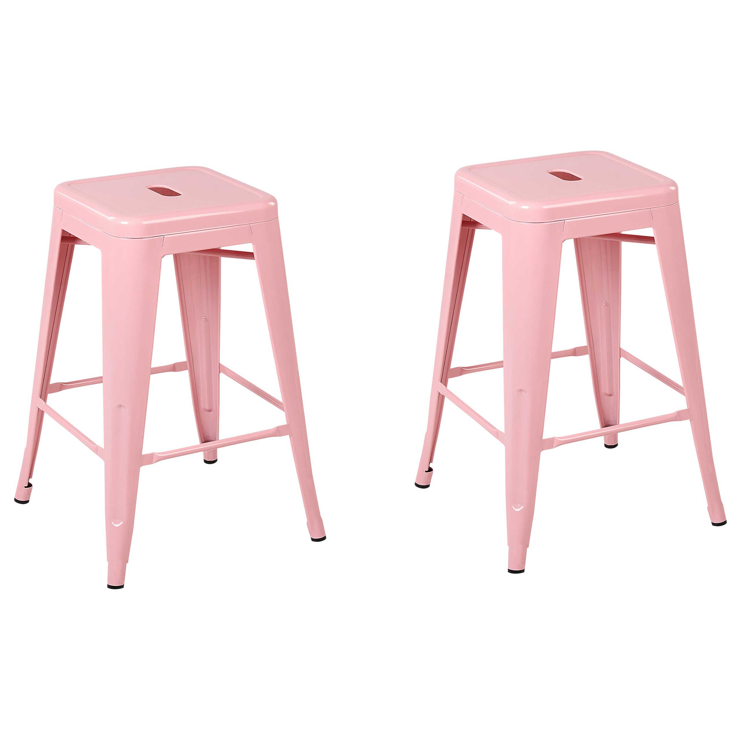 Set med 2 barstolar CABRILLO Metall Rosa