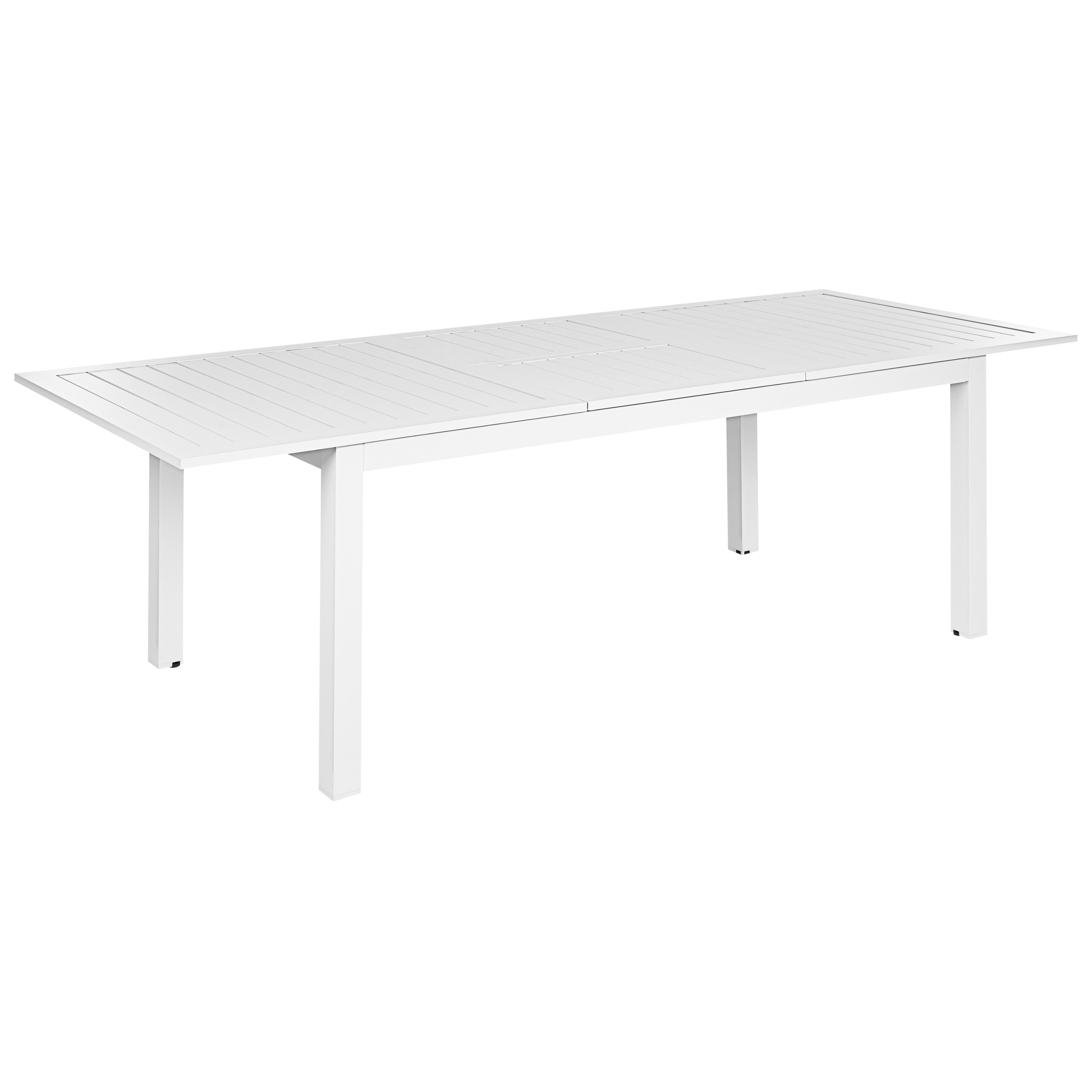 Utdragbart trädgårdsmatbord SKALOMA 180/240 cm 90 cm Metall Vit