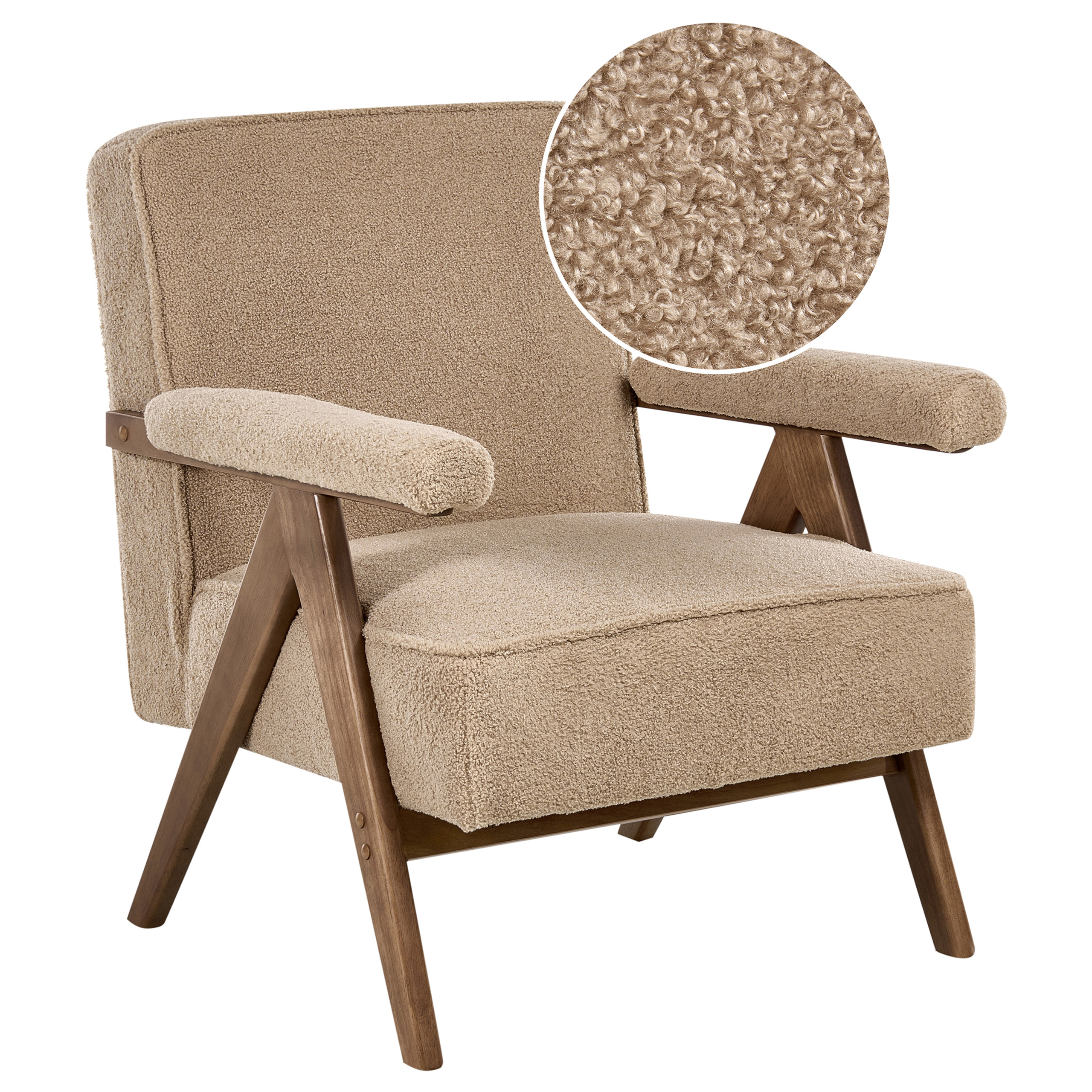 Fåtölj EVJE Bouclé Beige