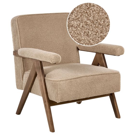 Fåtölj EVJE Bouclé Beige