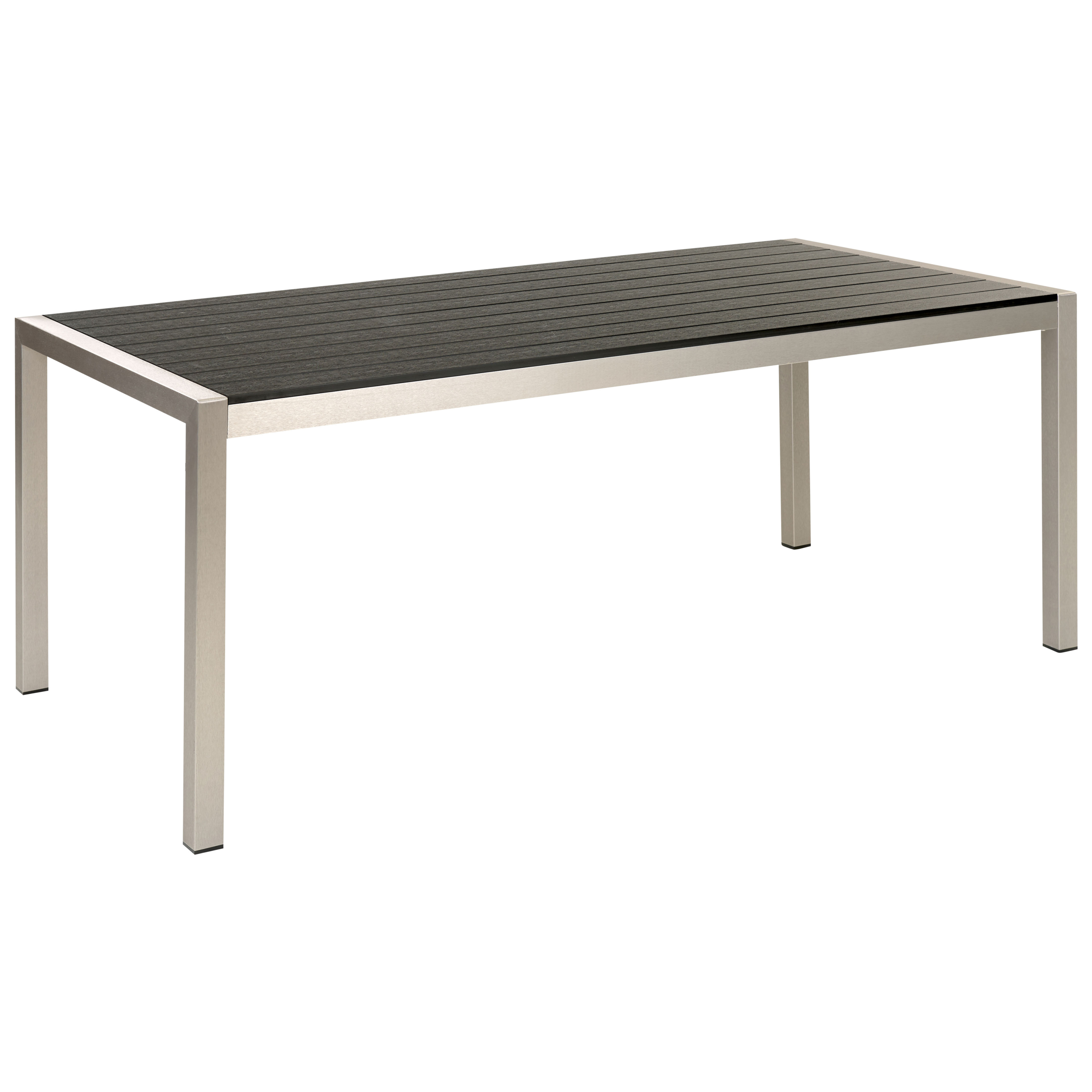 Trädgårdsmatbord VERNIO 180 cm 90 cm Metall Svart/ Silver