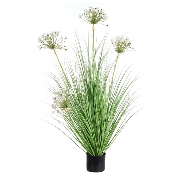 Konstgjord växt ONION GRASS 120 cm Vit