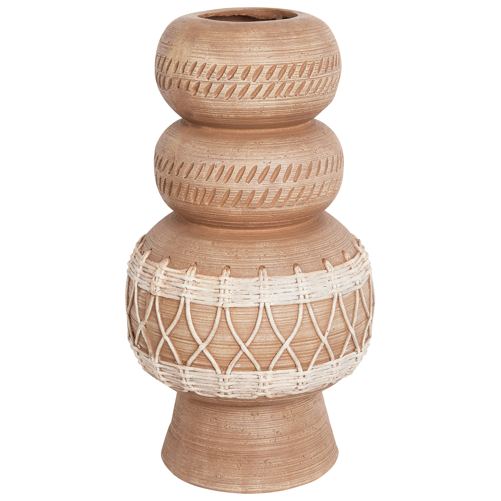 Blomvas ALMIROS 51 cm Keramik Ljusbrun
