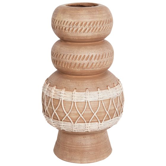 Blomvas ALMIROS 51 cm Keramik Ljusbrun