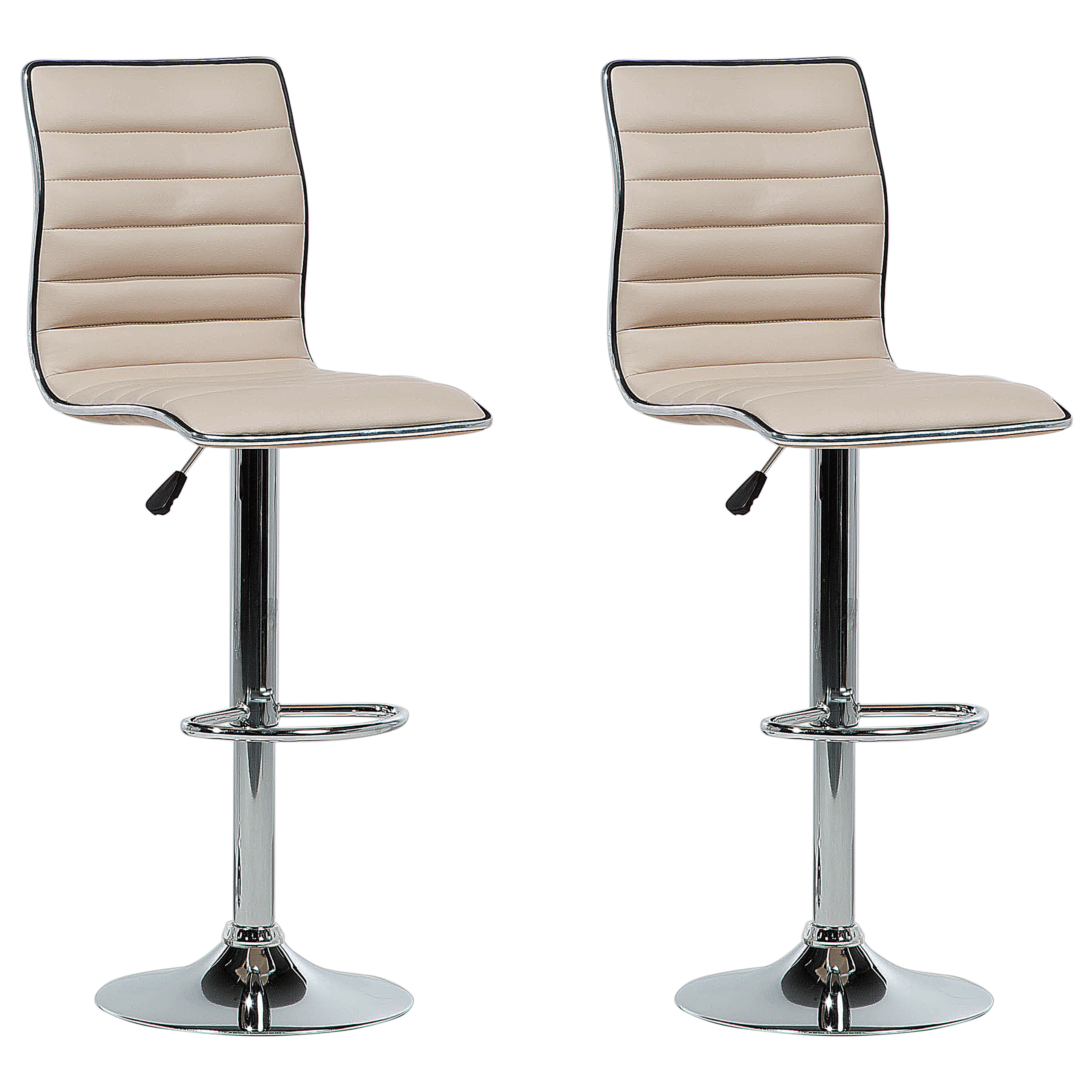 Set med 2 barstolar LUCERNE Vridbar Konstläder Ljusbeige