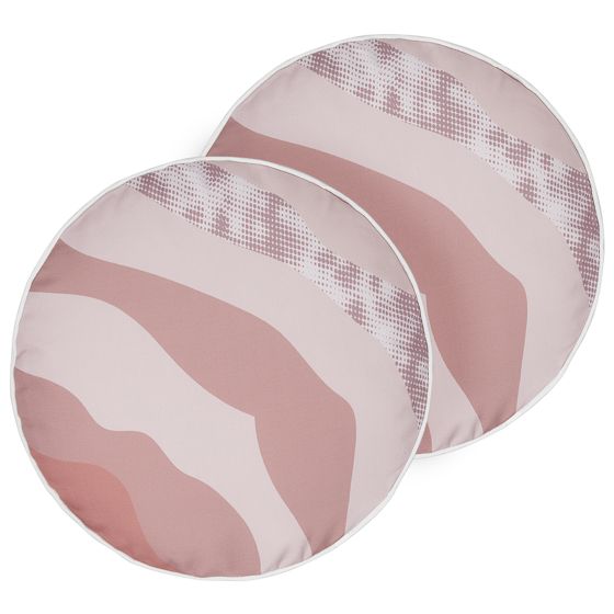 Set med 2 utomhusdynor CAMPEI Abstrakt tryck 40 x 40 cm Rosa