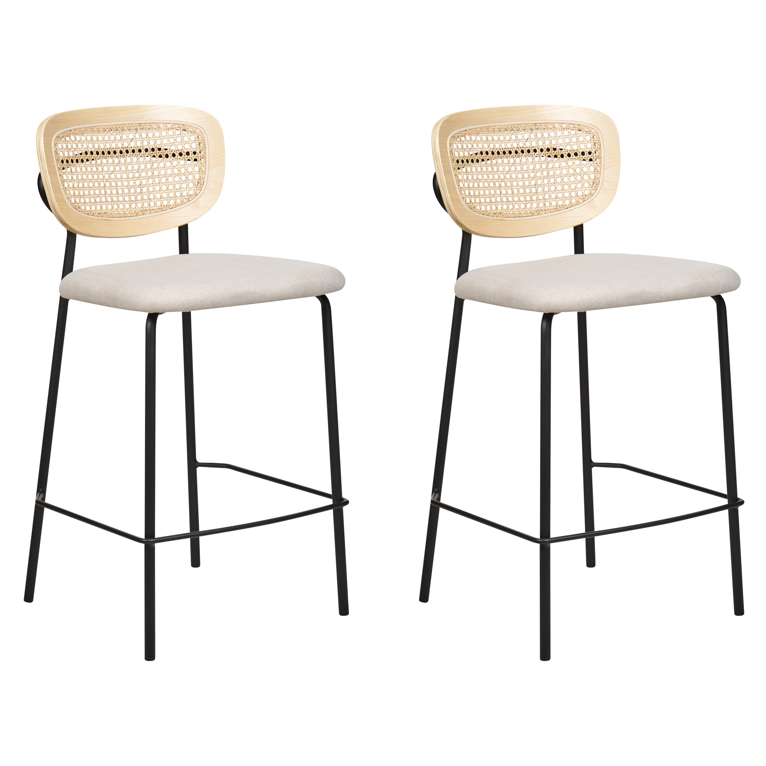 Set med 2 barstolar MAYETTA Rotting Ljusbeige