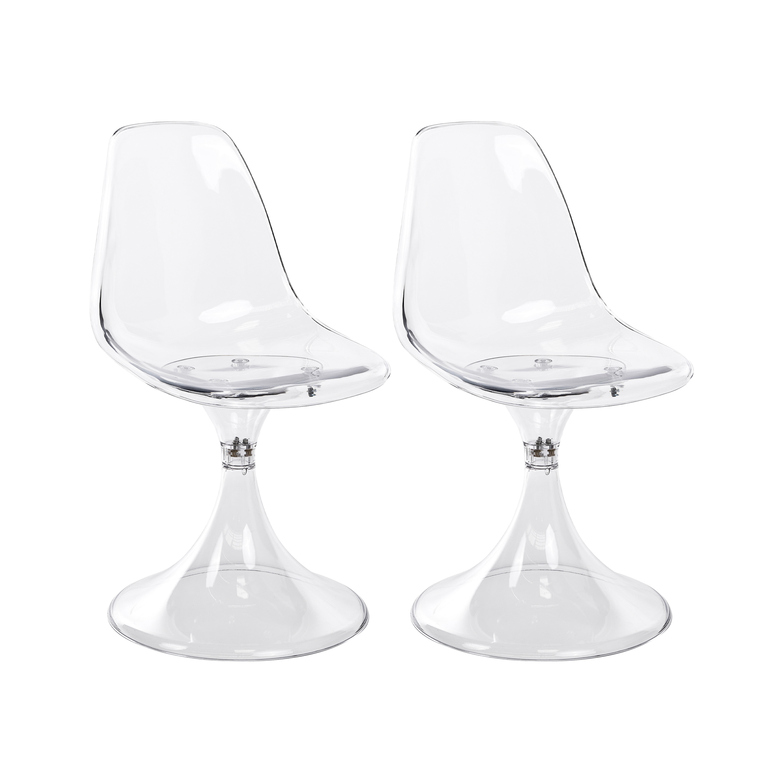 Set med 2 matstolar CLARKSVILLE Transparent
