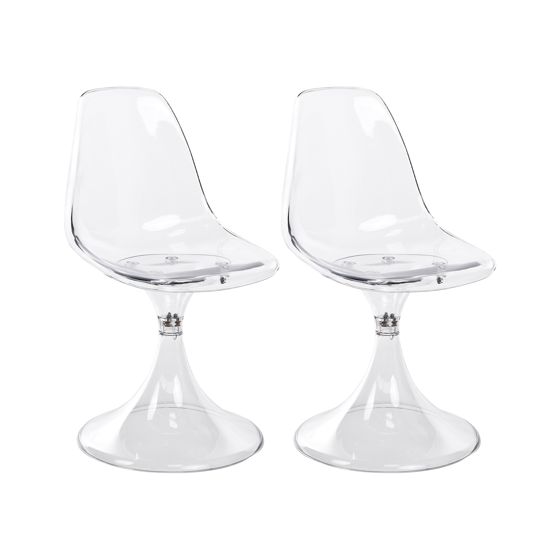 Set med 2 matstolar CLARKSVILLE Transparent