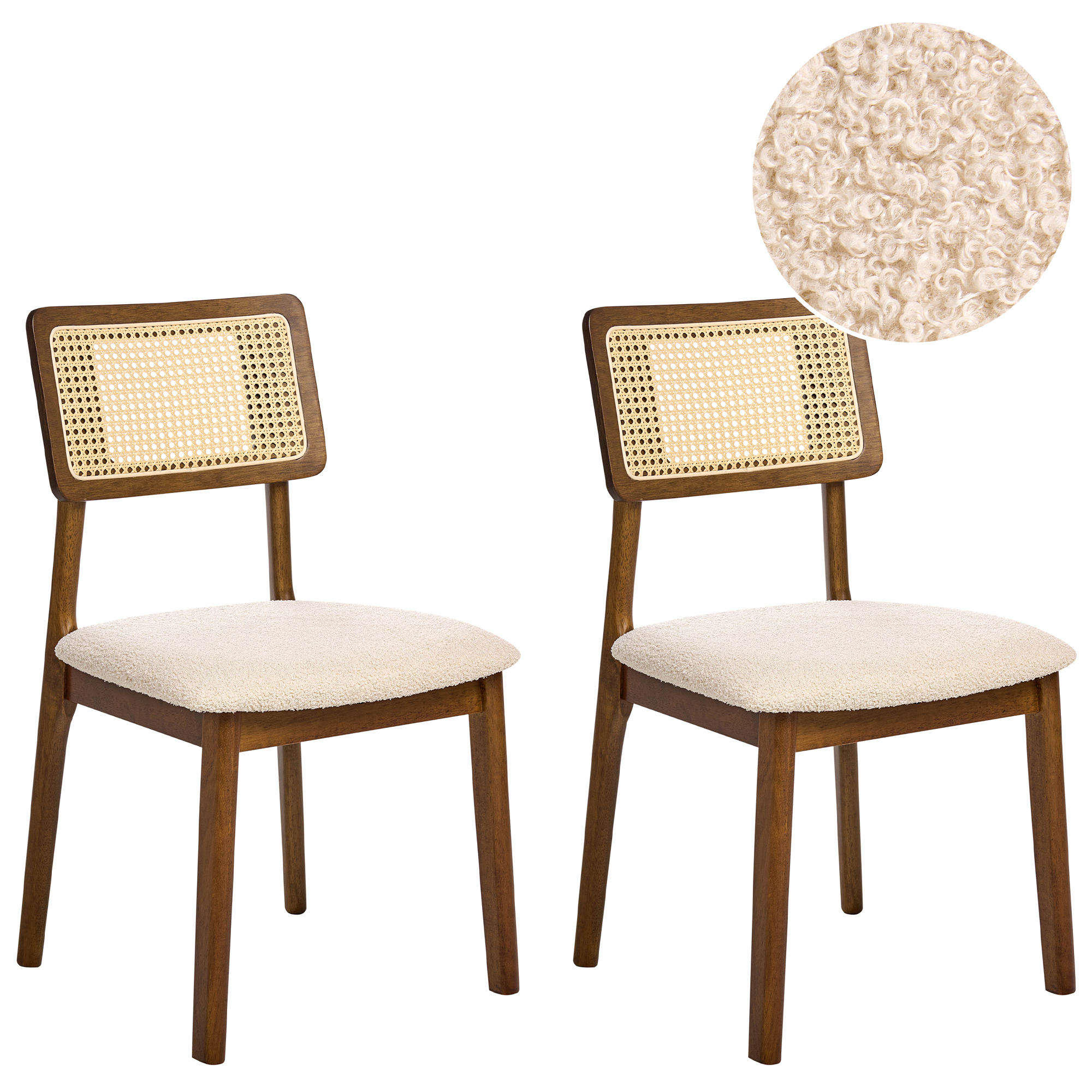 Set med 2 matstolar EMBAR Trä Brun/ Ljusbeige