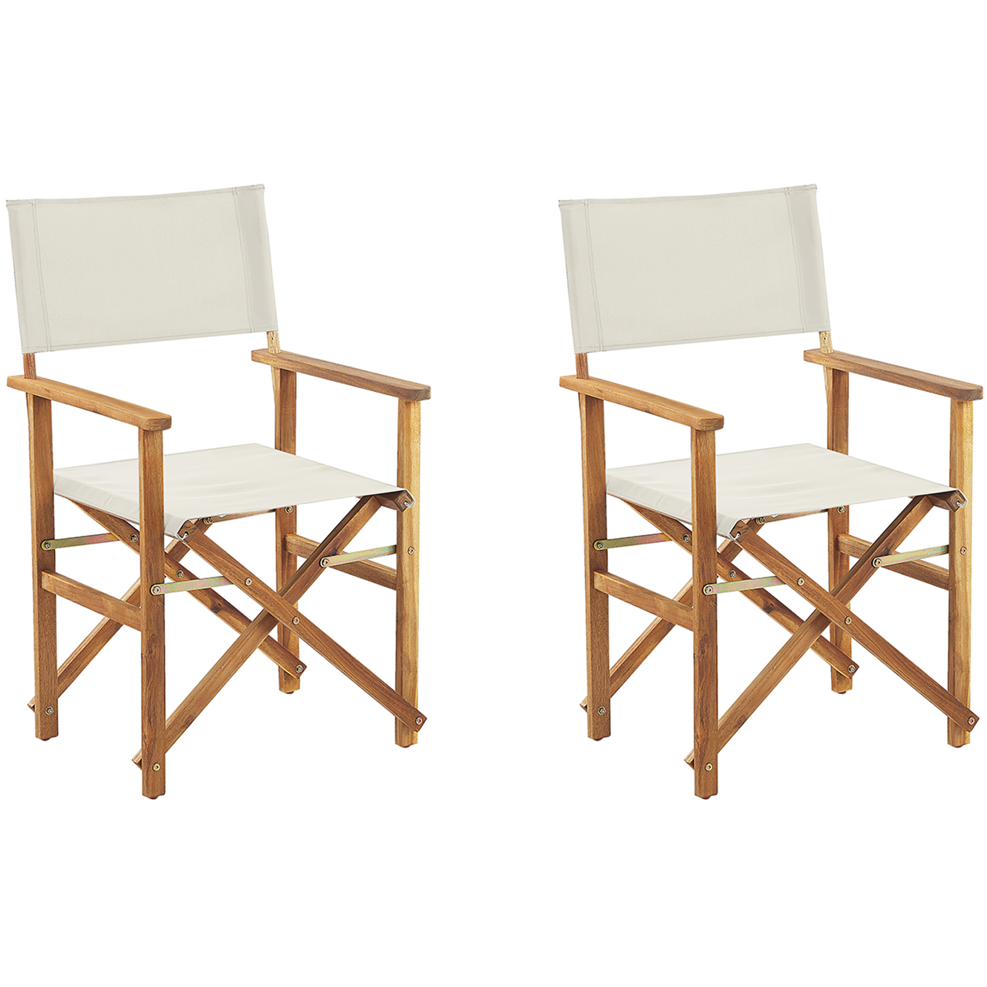 Set med 2 trädgårdsstolar CINE Akaciaträ Off-White