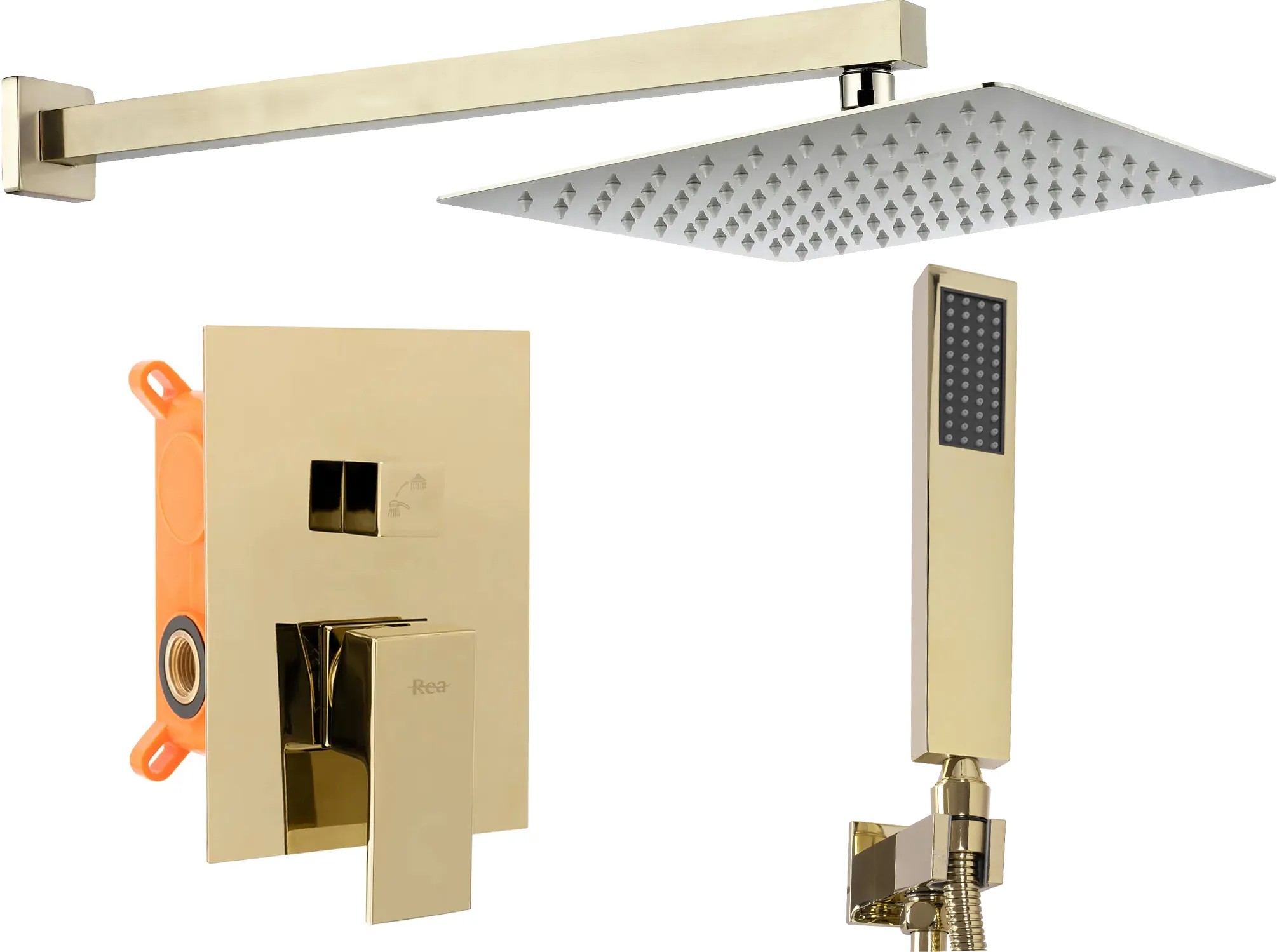 REA inbyggt duschset FENIX , Guld, 40x13x40cm