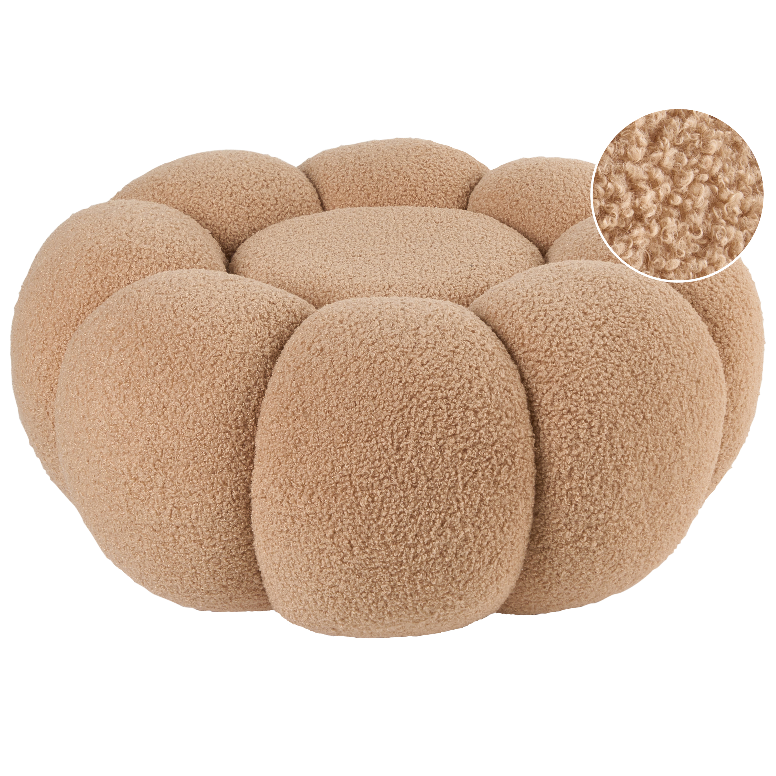 Sittpuff BEAUFORT Bouclé Ljusbrun