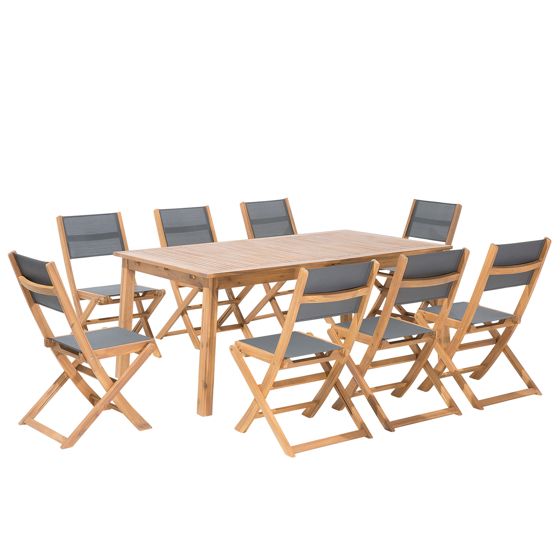 Trädgårdsmatgrupp 8-sits CESANA Akaciaträ Ljusbrun