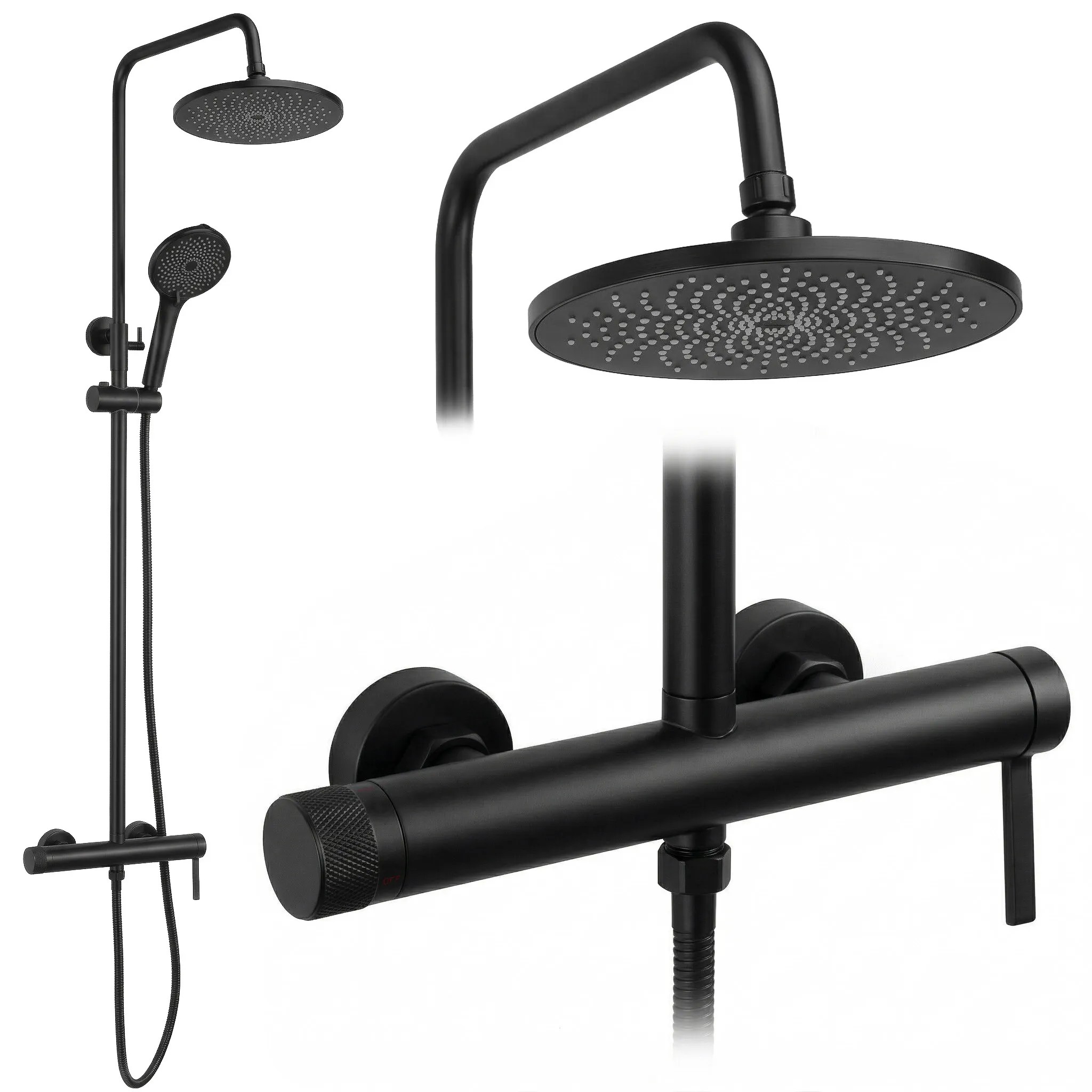 REA Duschset Rivo JS-7028B Svart, 33x29,5x126,5cm