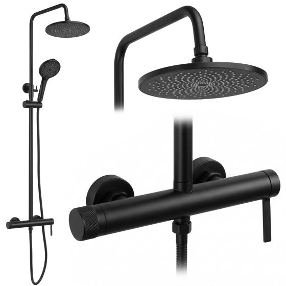 REA Duschset Rivo JS-7028B Svart, 33x29,5x126,5cm