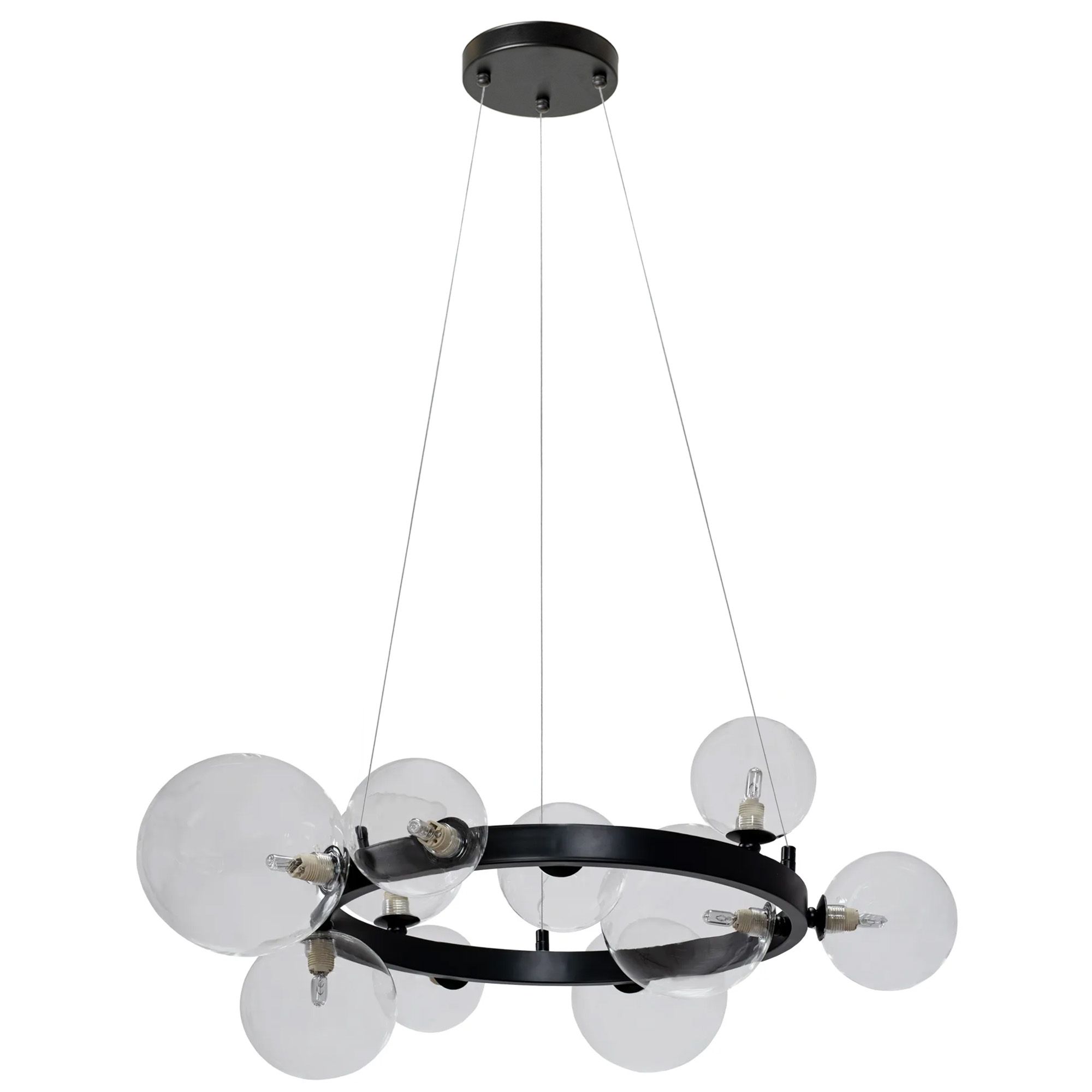 TOOLIGHT hängande taklampa APP1159-10CP Svart 150x52x150cm