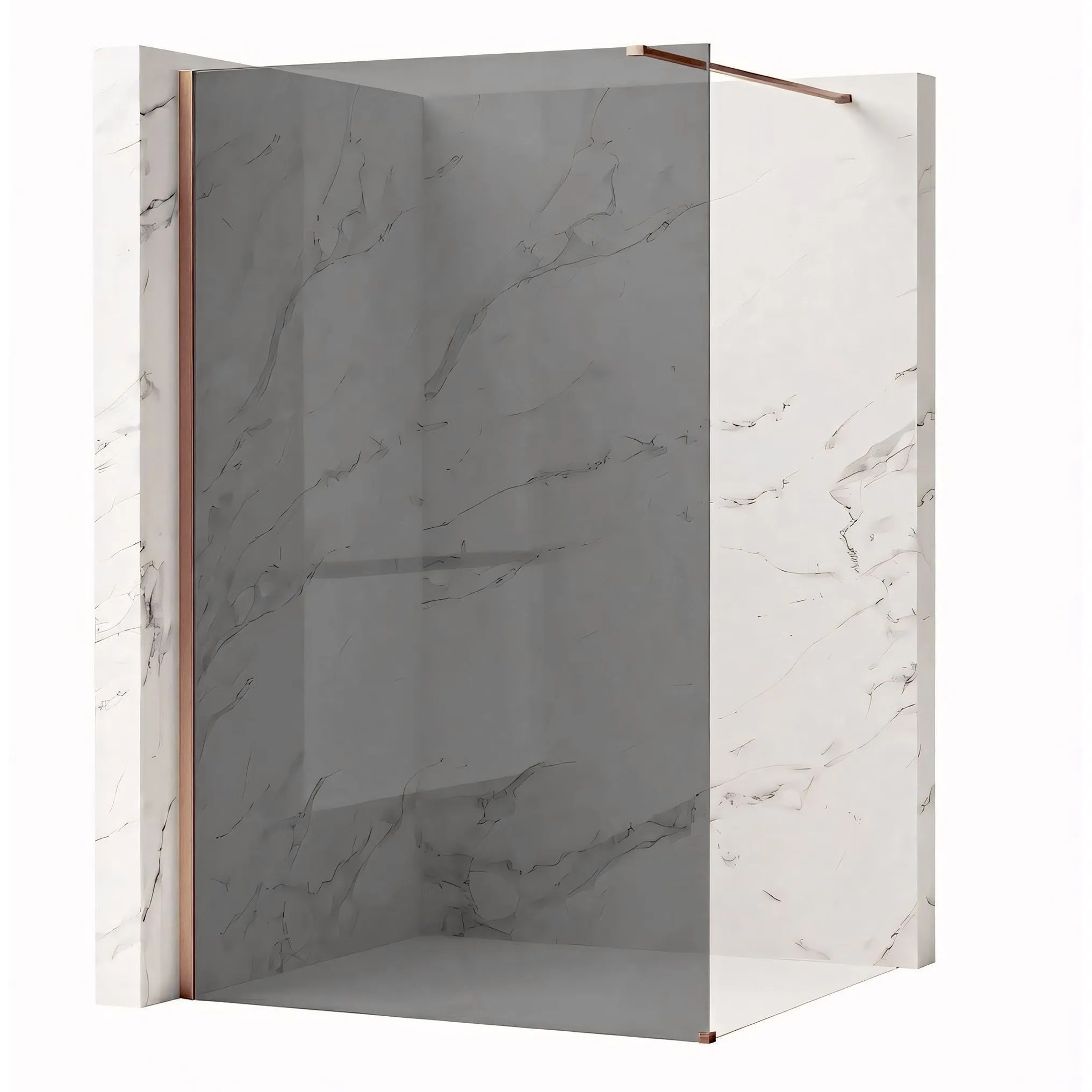 REA Duschvägg Flexi Grey 130 Borstad Koppar, 120x130x195cm