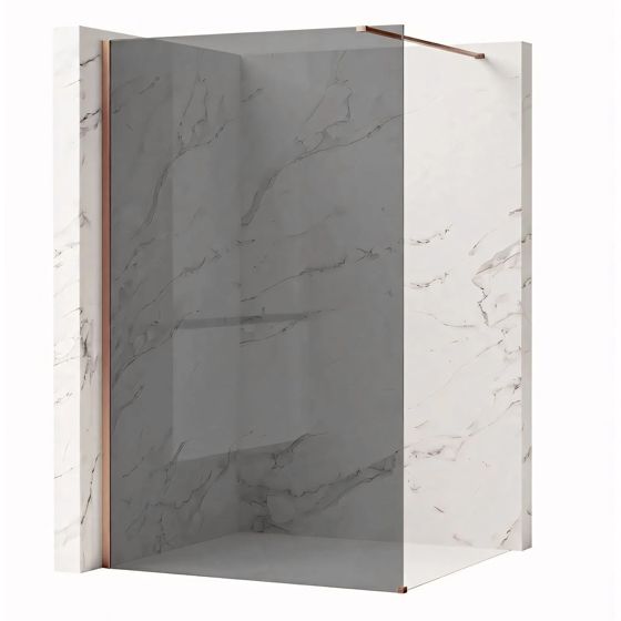 REA Duschvägg Flexi Grey 130 Borstad Koppar, 120x130x195cm