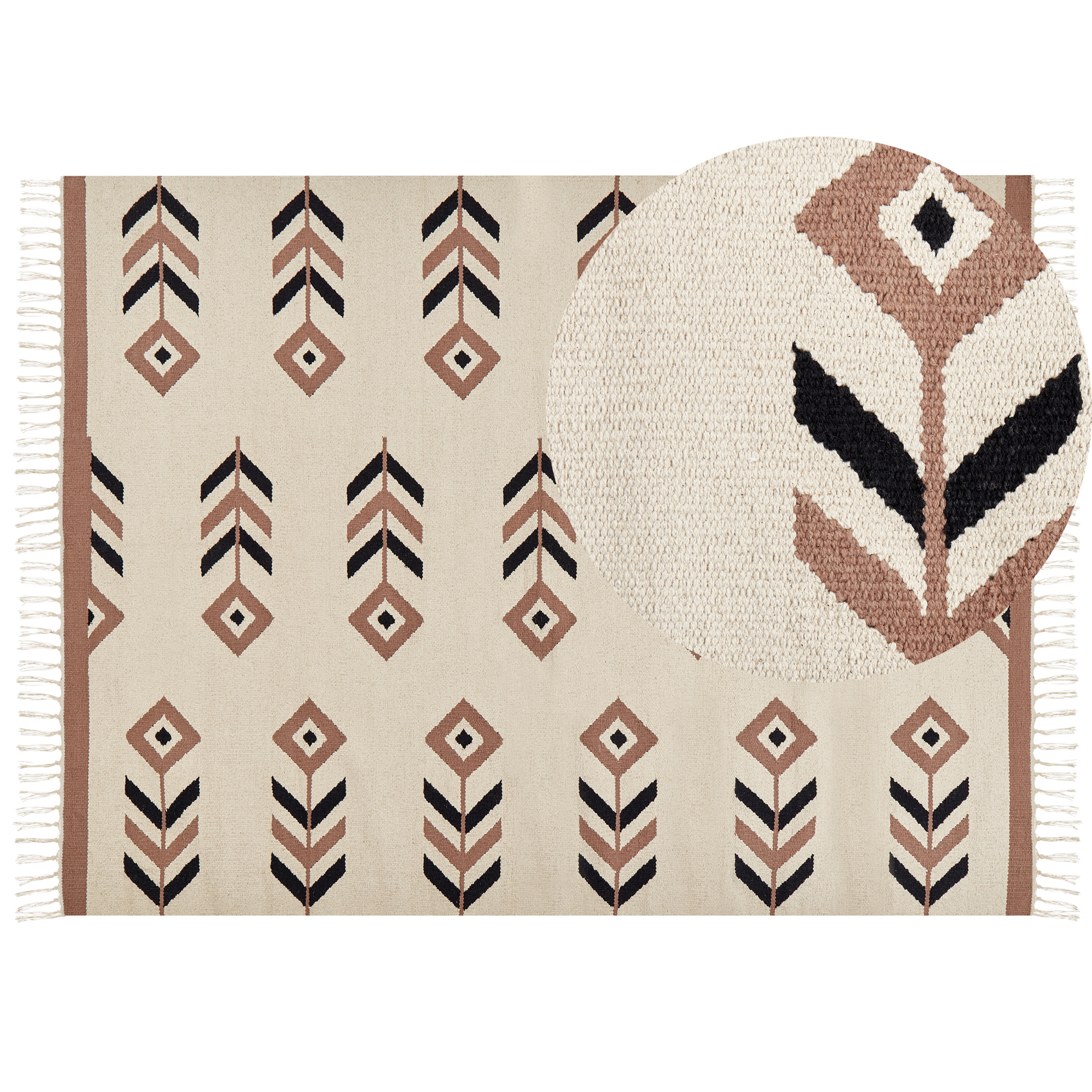 Matta NIAVAN Beige 160 x 230 cm Kelim Bomull