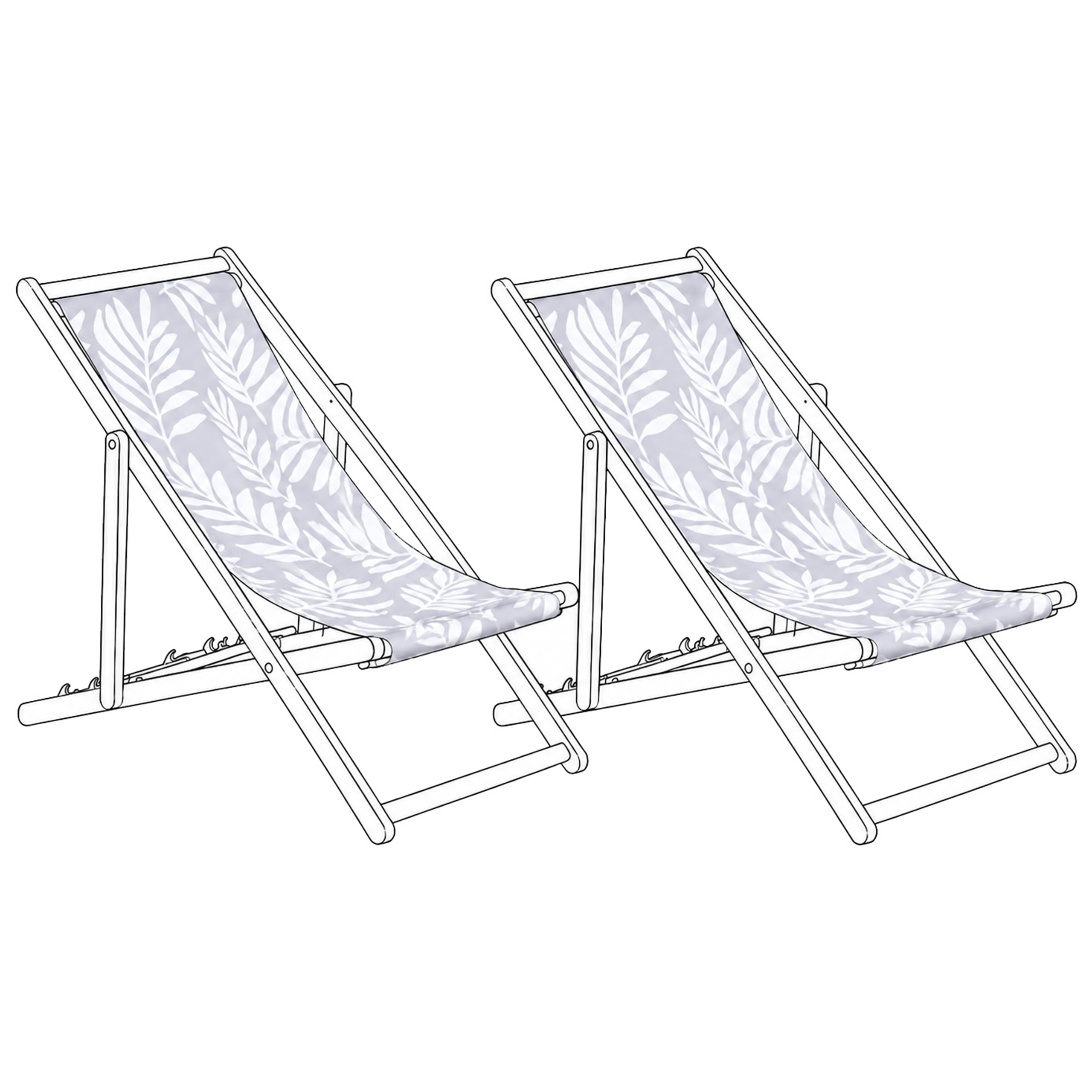 Set med 2 ersättningstyger för solstol ANZIO/AVELLINO 113 x 44 cm Grå