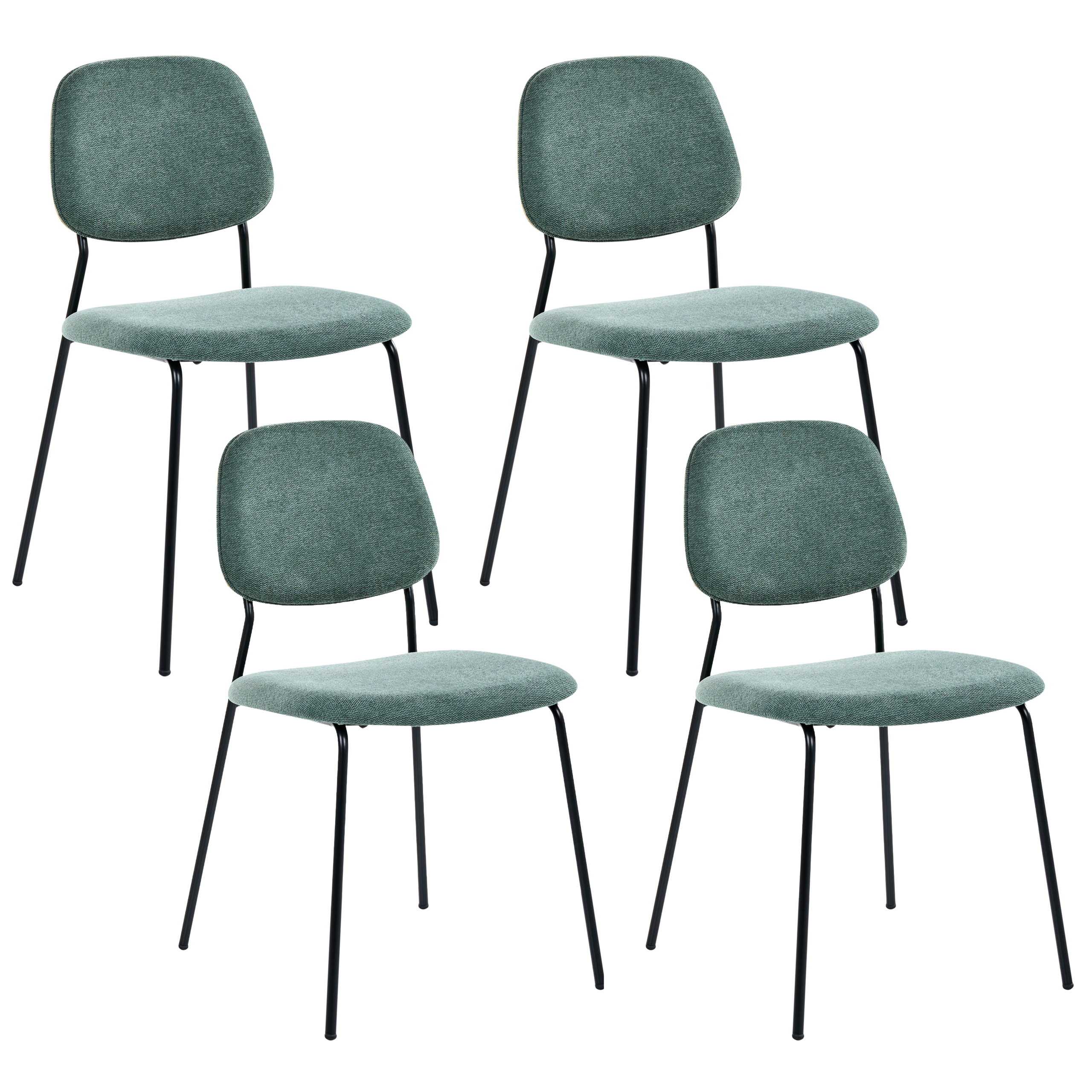 Set med 4 matstolar RILEY Grön