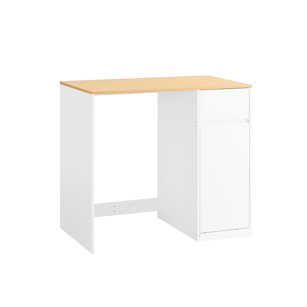 SoBuy BZR217-WN Tvättmaskinskåp med tvättkorg och låda, för tvättmaskin och torktumlare, Platsbesparande träskåp, Vit,100×60×90 cm