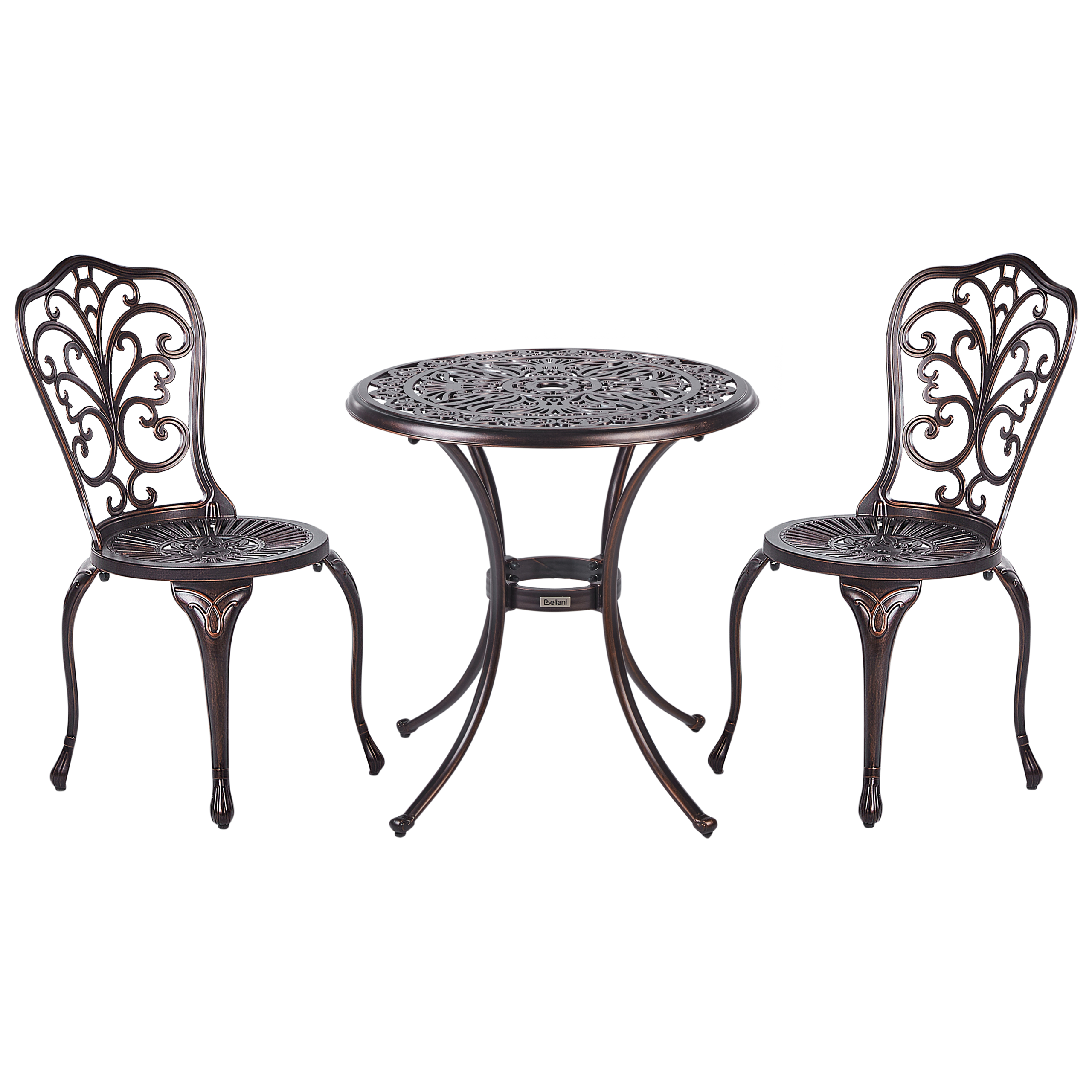 Caféset TRIORA/ANDALO Metall Brun