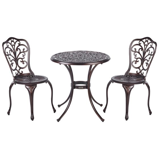 Caféset TRIORA/ANDALO Metall Brun