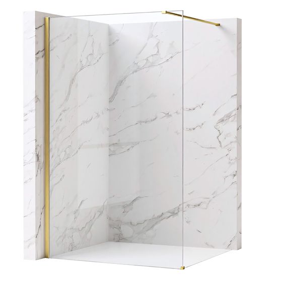 REA Duschvägg Flexi Transparent 70 Borstat Guld, 120x70x195cm