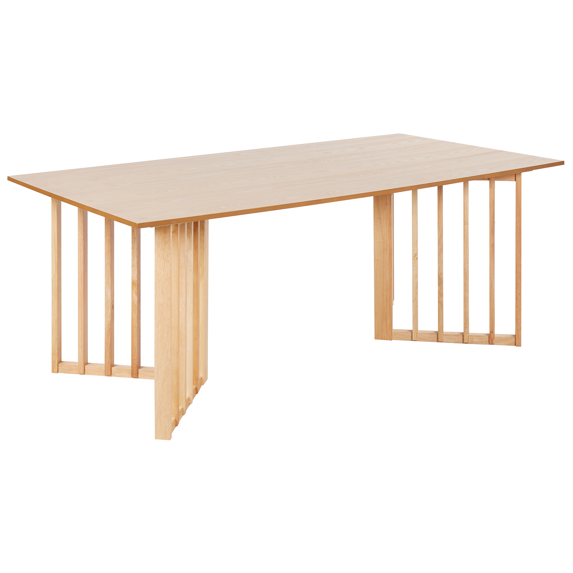 Matbord LEANDRA Ljus askfanér 200 cm 100 cm