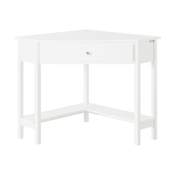 SoBuy Hörnbord med 1 lådor, Skrivbord, vit 76 * 76 cm FWT31-W