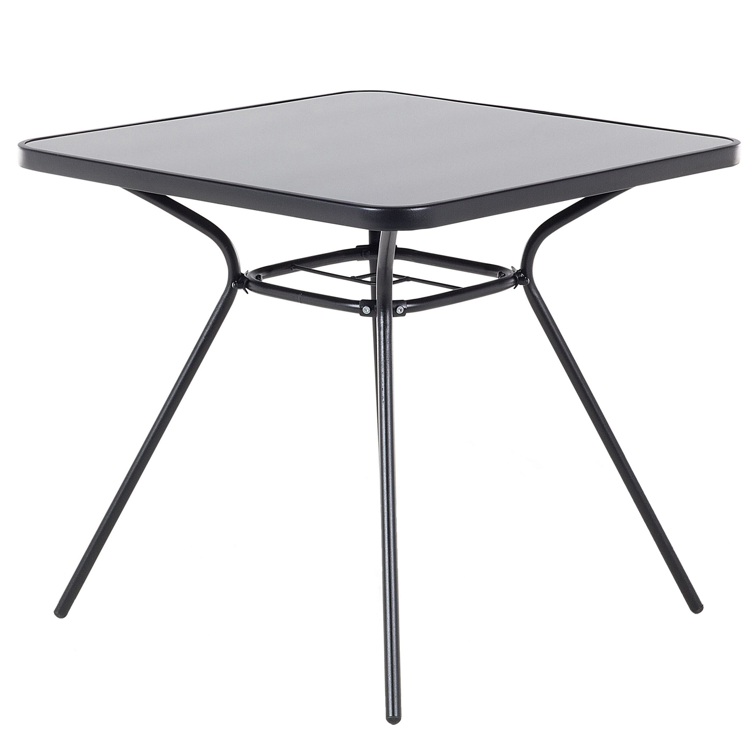 Bistrobord LIVO 80 cm 80 cm Glas Svart