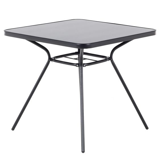 Bistrobord LIVO 80 cm 80 cm Glas Svart