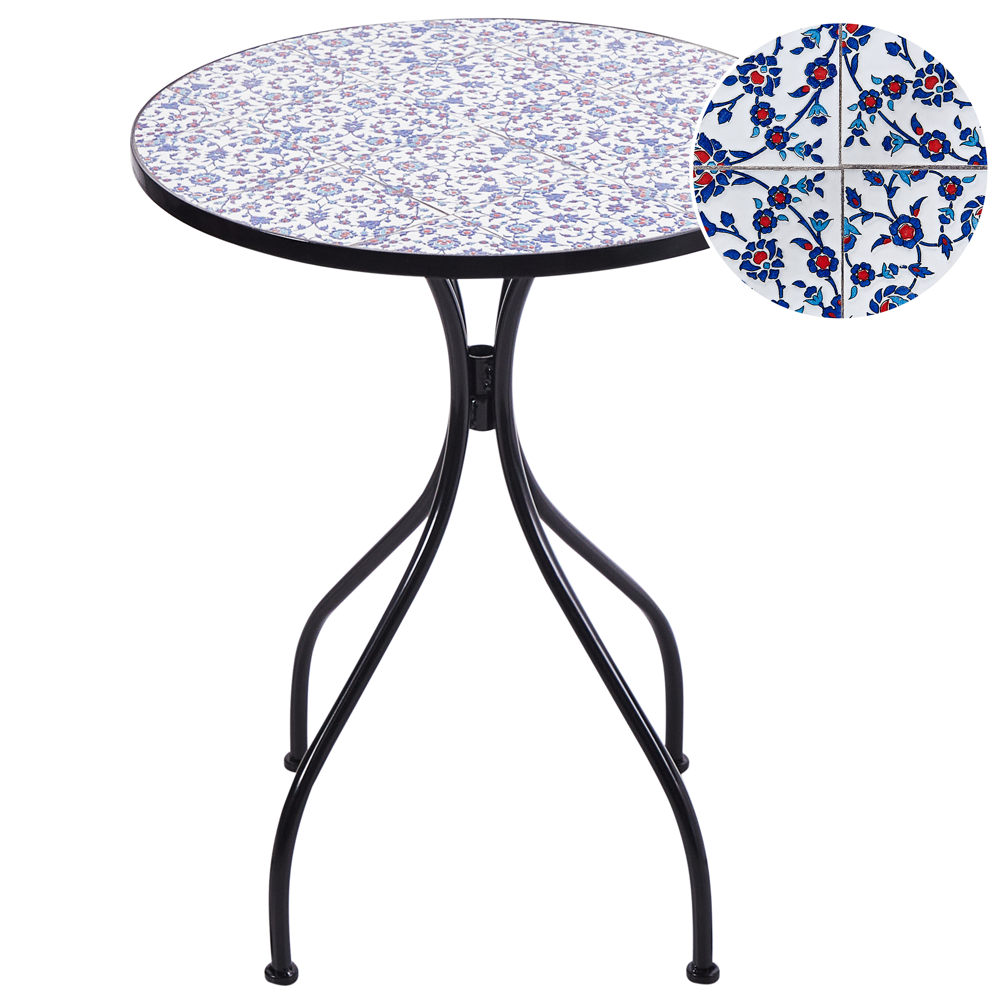 Bistrobord CAMPRENA 60 cm 60 cm Metall Svart