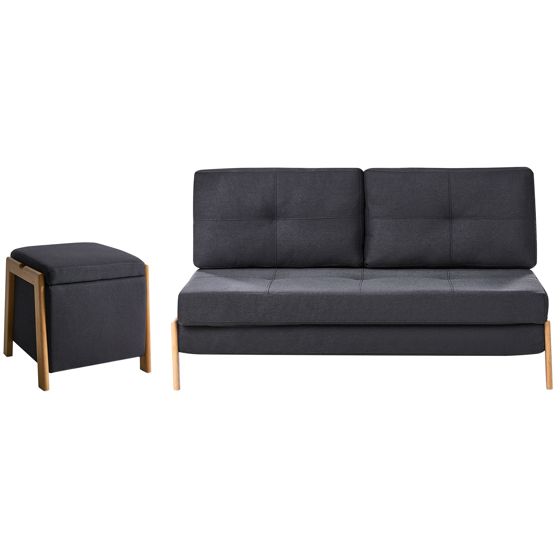 Soffgrupp 3-sits EDLAND med puff Svart