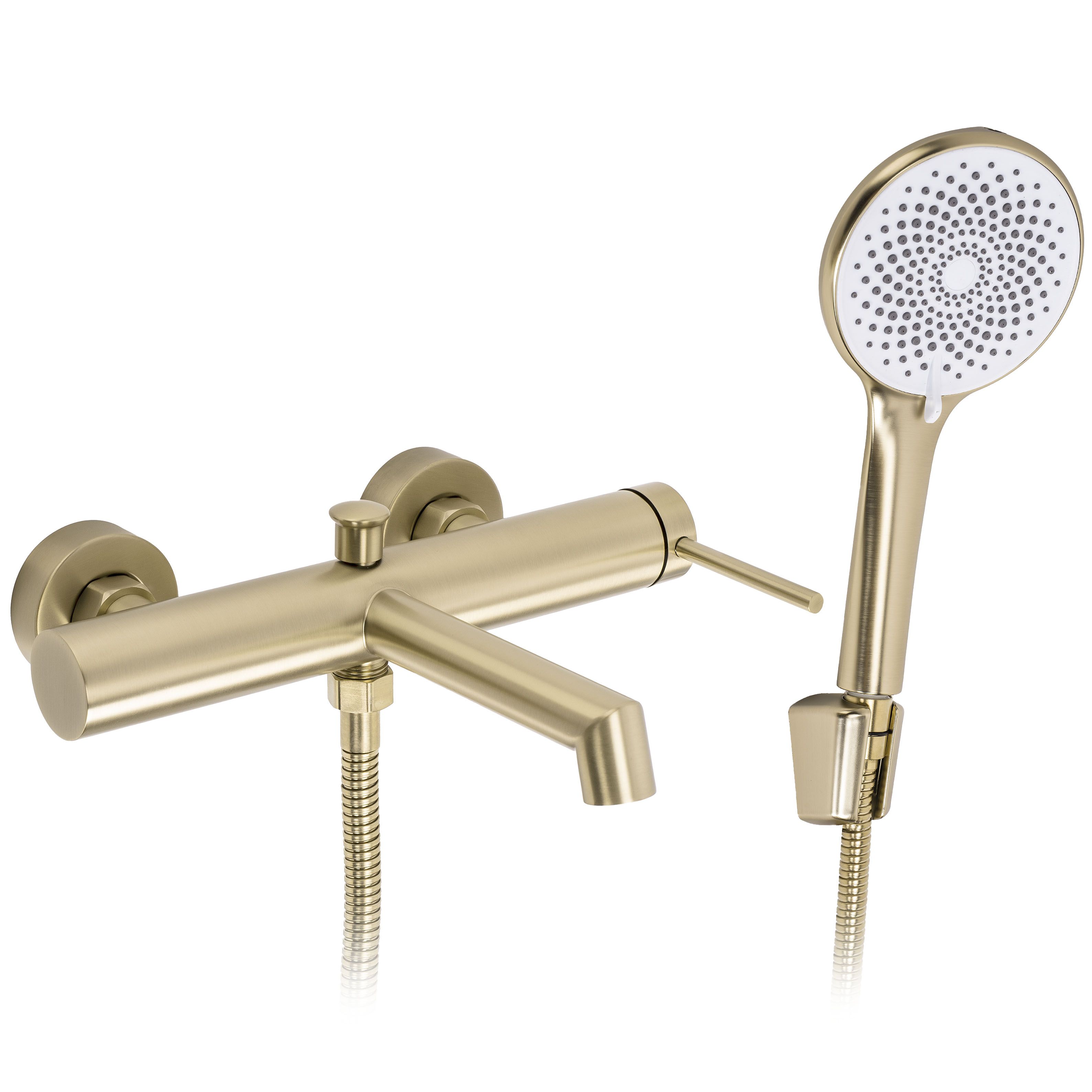 REA Badkarsblandare Foss Borstat Guld, 23x27x10cm