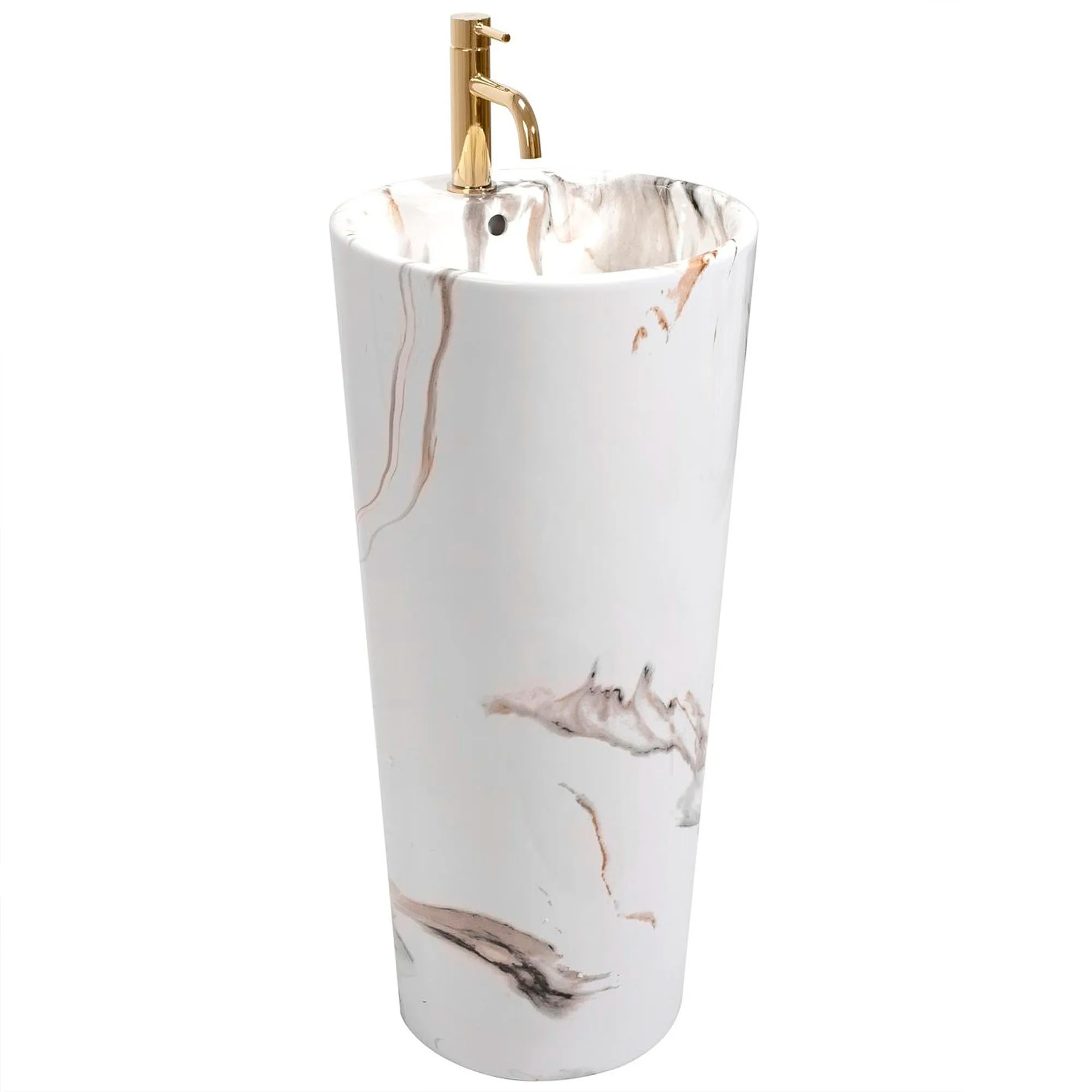 REA Fristående Tvättställ BLANKA MARBLE Vit, 40x40x85cm
