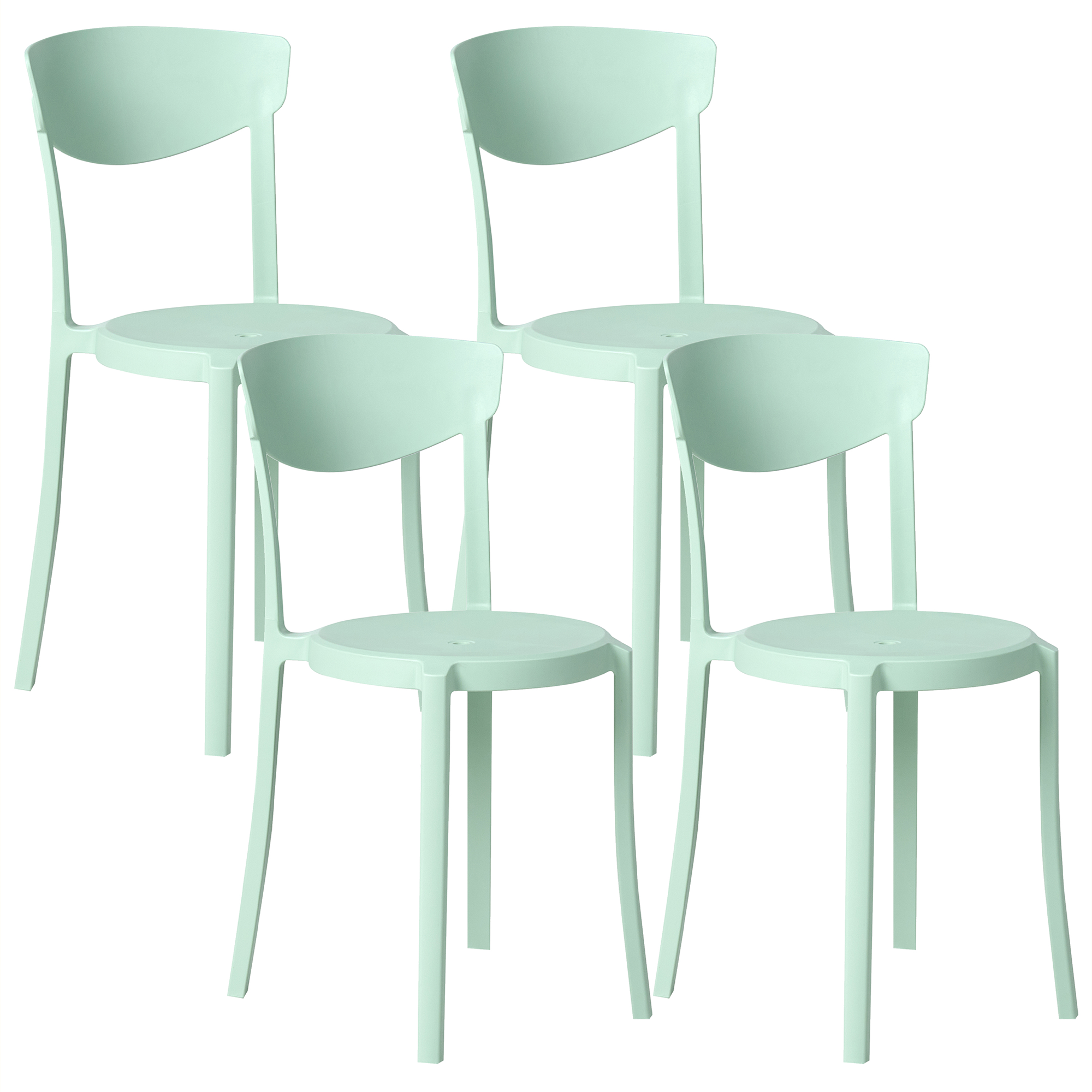 Set med 4 trädgårdsstolar VIESTE Mintgrön