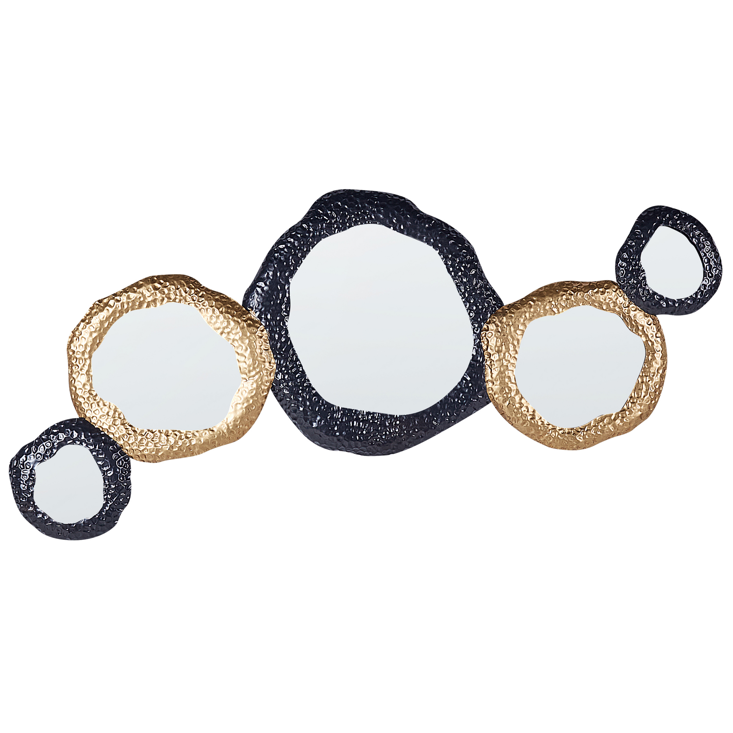 Väggspegel CHARNY 109 cm 44 cm Metall Svart/ Guld