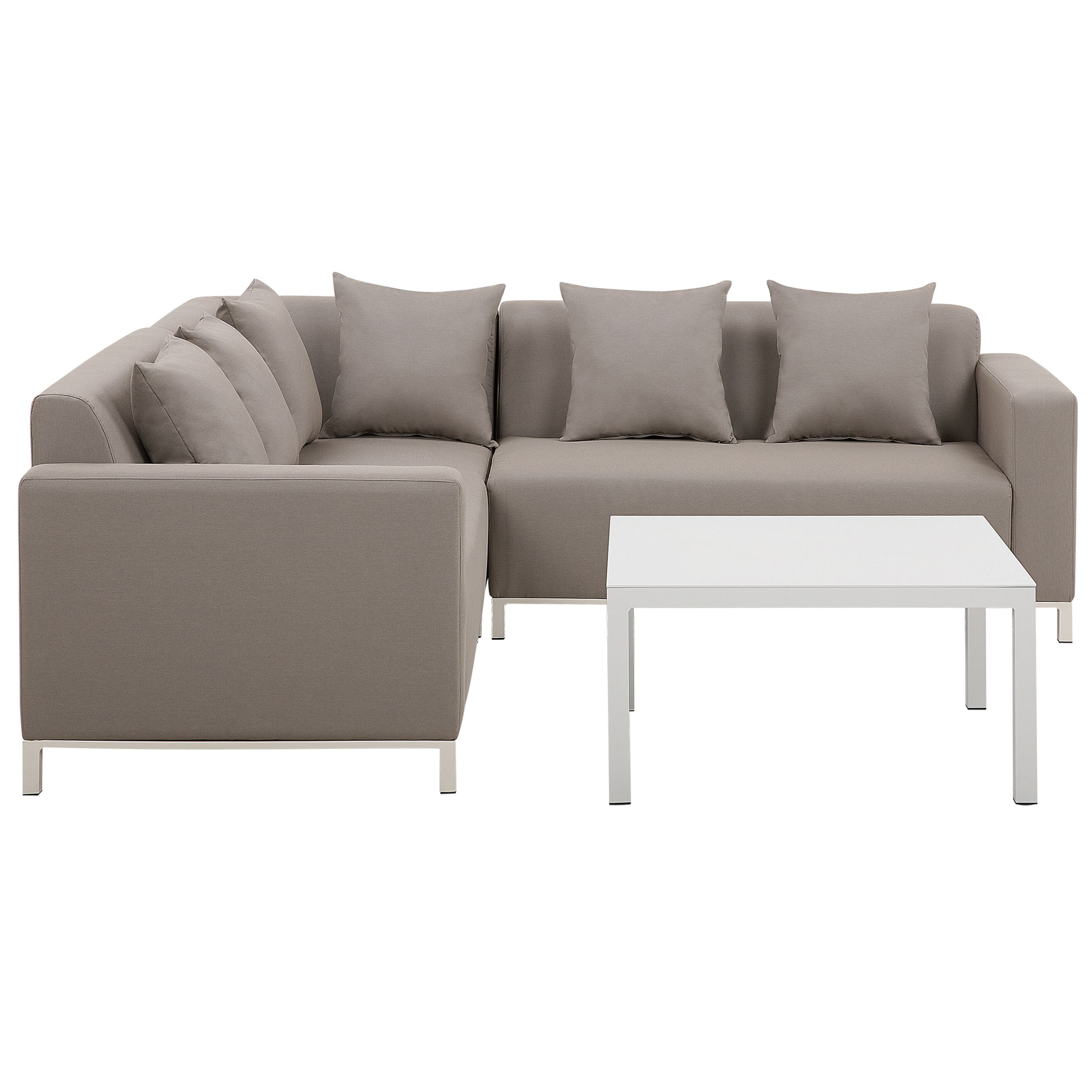 Trädgårdshörnsoffa med bord 5-sits BELIZE Modulär Beige Högervänd