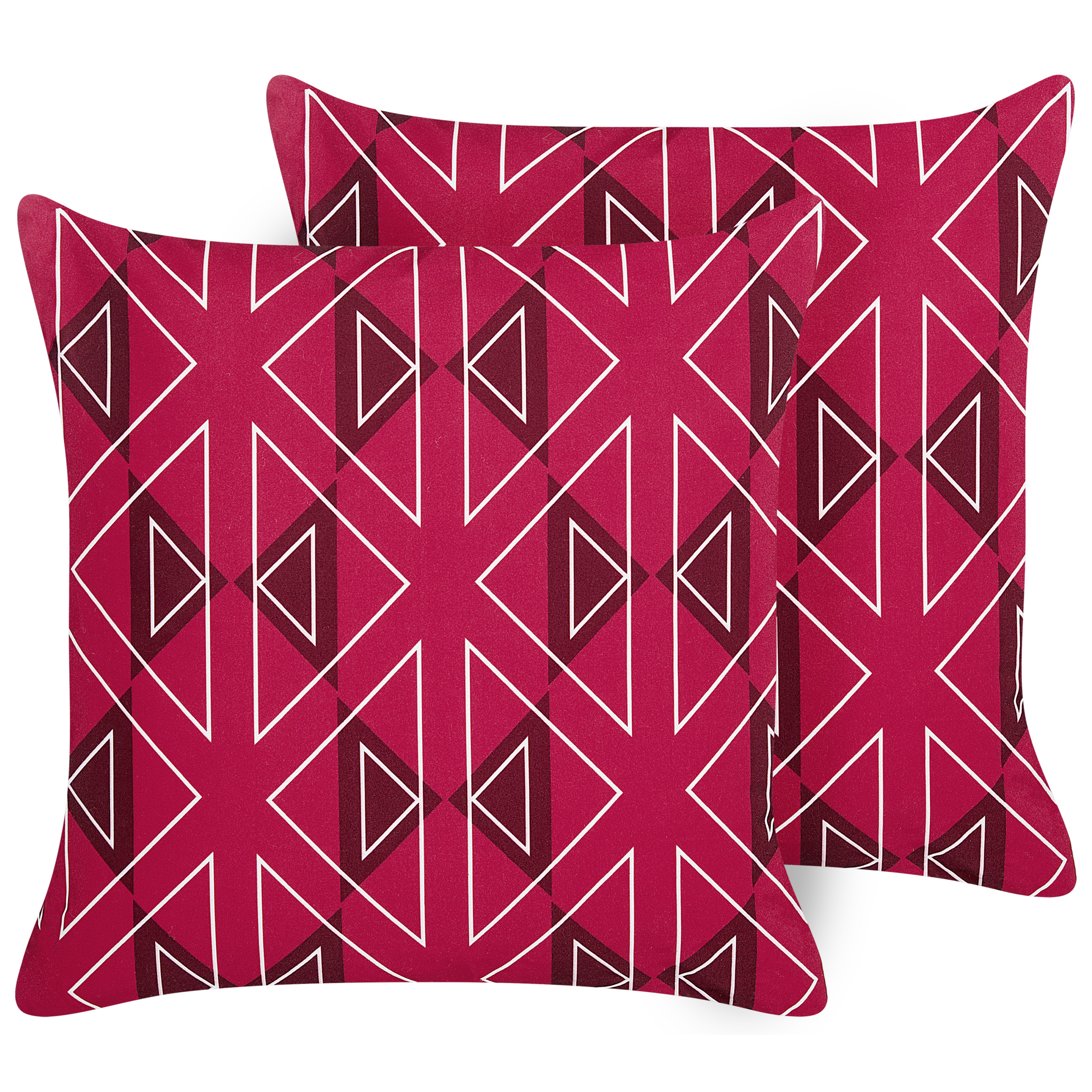 Set med 2 utomhusdynor MEZZANO Geometriskt tryck 45 x 45 cm Rosa